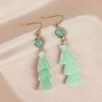 Elpis Statement Tassel Earrings | green earrings | tassel earrings | fashion 