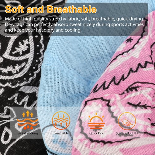 6Pcs Biker Head Wrap Skull Cotton Hat Motorcycle Hip Hop Bandana Breathable Caps