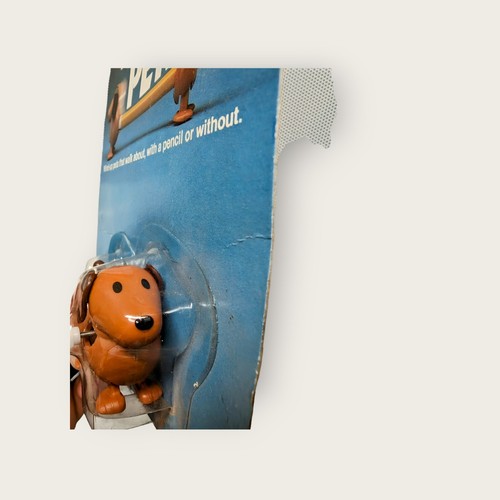 TOMY Pencil Pets Dog 1982 Wind Up Walking Toy Pencil Holder Carded Vintage