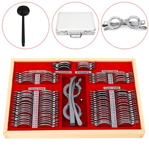 Optometry Optical Trial Lens Kit Test Metal Trial Frame Set