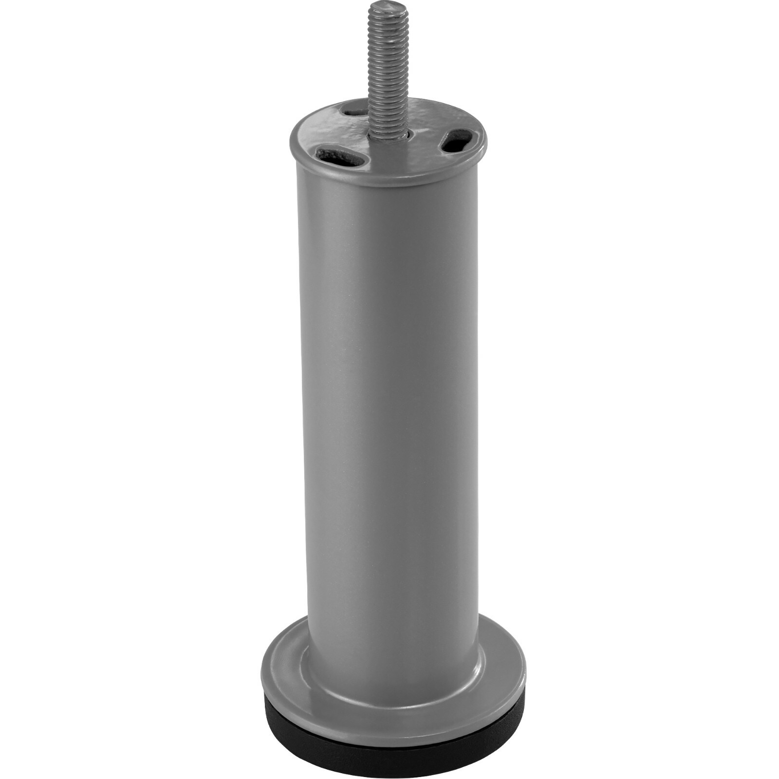 Möbelfuß Metall mit M8 Gewindestift 130 mm Gewindefuß silber Sofafuß