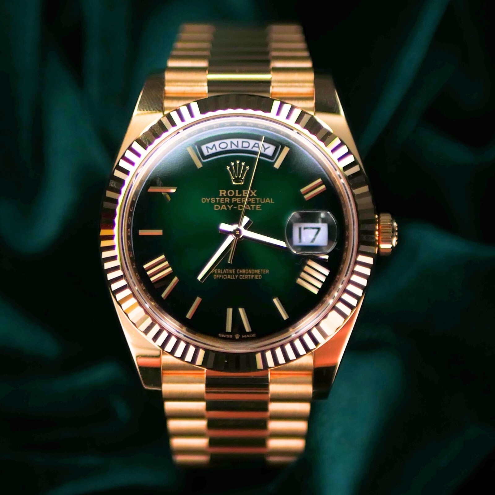 2025 NEW UNWORN Rolex Day-Date Green Ombre Gradient Yellow 2025 NEW UNWORN Rolex Day-Date Green Ombre Gradient Yellow