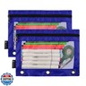 Gredecor Binder Pencil Pouch 3 Ring Navy Blue Zipper Pencil Pouches Case 2 Pack Clear Binder Organizer for School Office