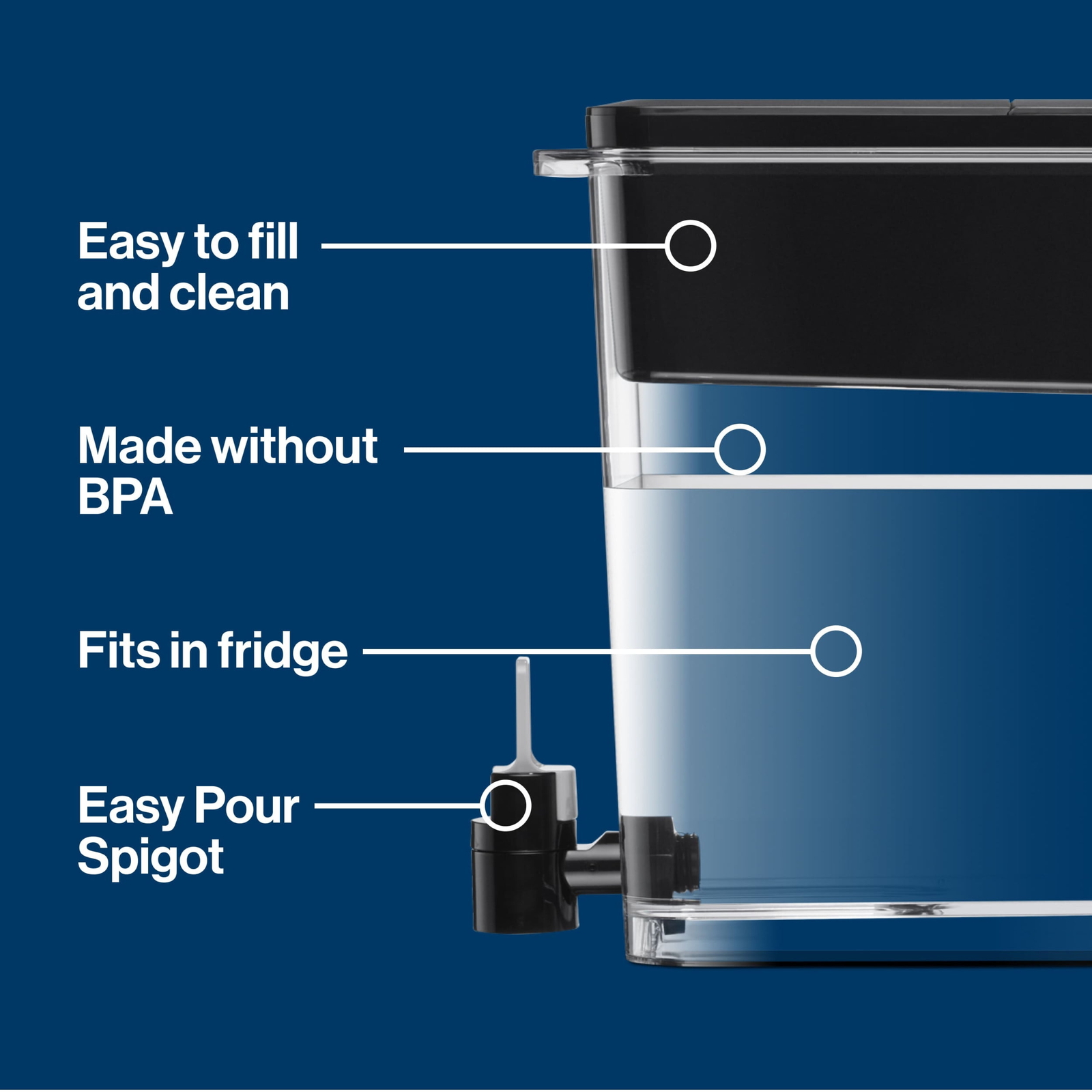 Brita Extra Large Ultramax 27 Cup Black Filtered Water Dispenser 1 Elite Filter