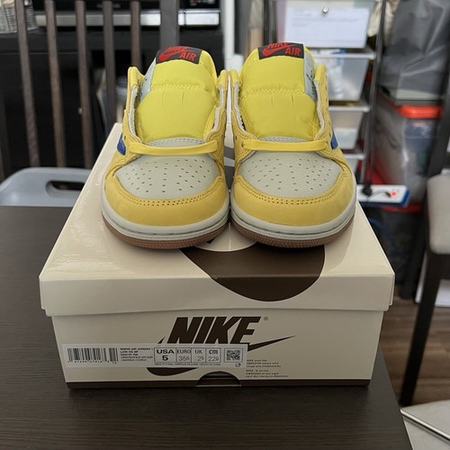 Pre-owned Nike Air Jordan 1 Low Women's Og Sp Travis Scott Canary Dz4137-700 Sz 5 In Yellow