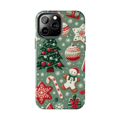 Traditional Red Green Christmas Tough iPhone 11 12 13 14 15 Samsung Galaxy Case