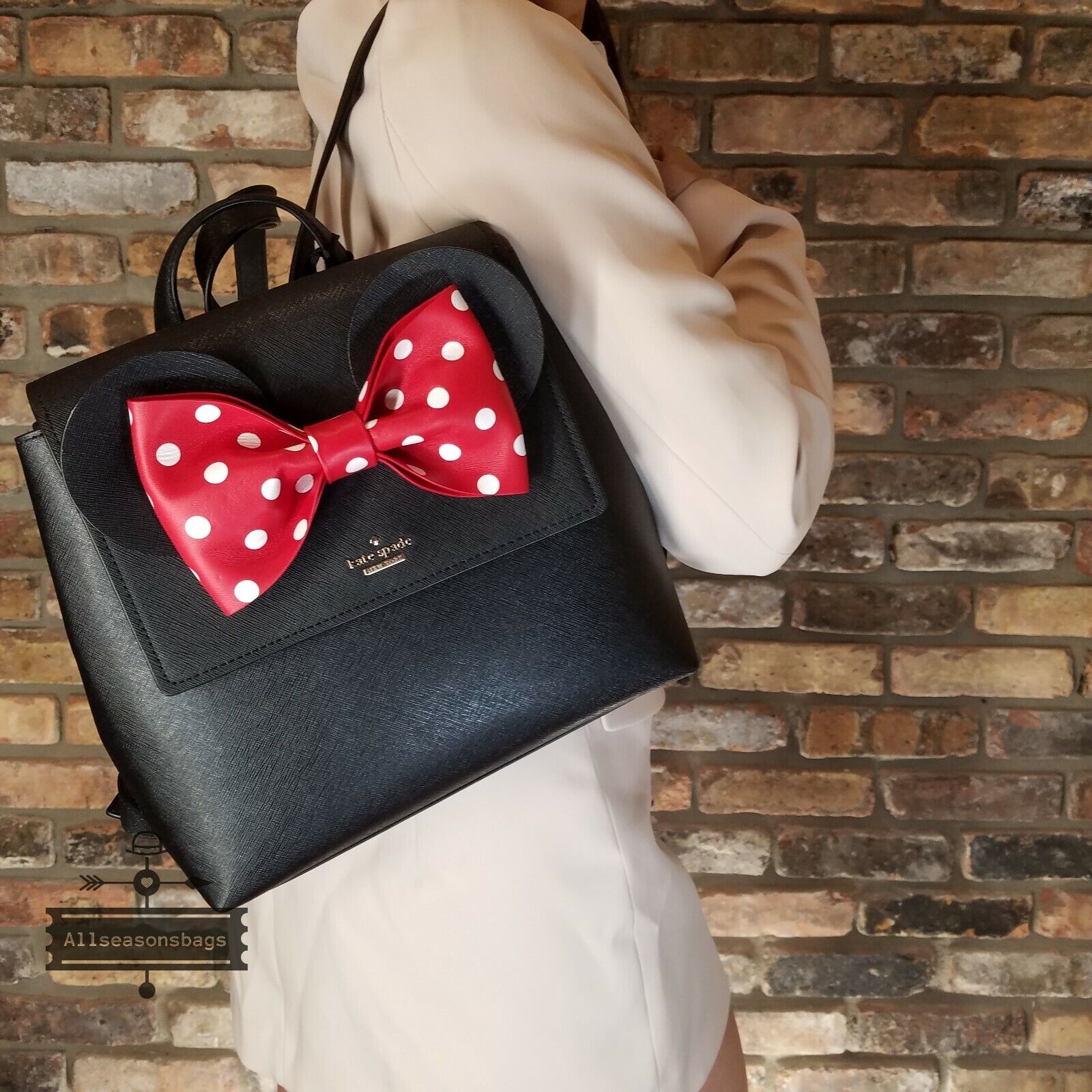 Kate Spade x Disney Minnie Mouse Small Neema Backpack Bag Kate Spade x Disney Minnie Mouse Small Neema Backpack Bag