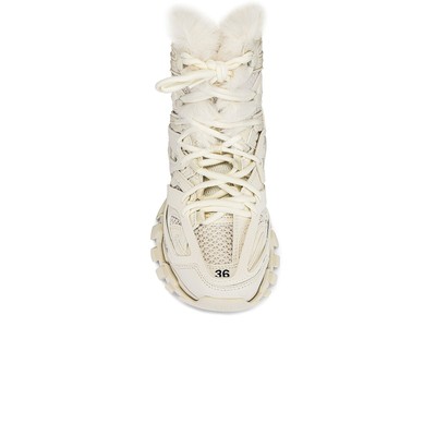 Pre-owned Balenciaga Track Hike Fur Sneakers In Beige
