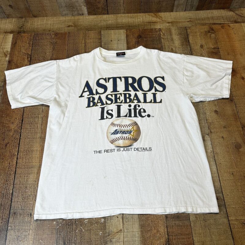 Vintage ‘94 Houston Astros Baseball Is Life Big Ball Graphic Shirt Single Stitch