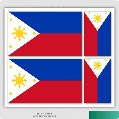 4 x Filipino / Philippines Flag Vinyl Car Van iPad Laptop Sticker