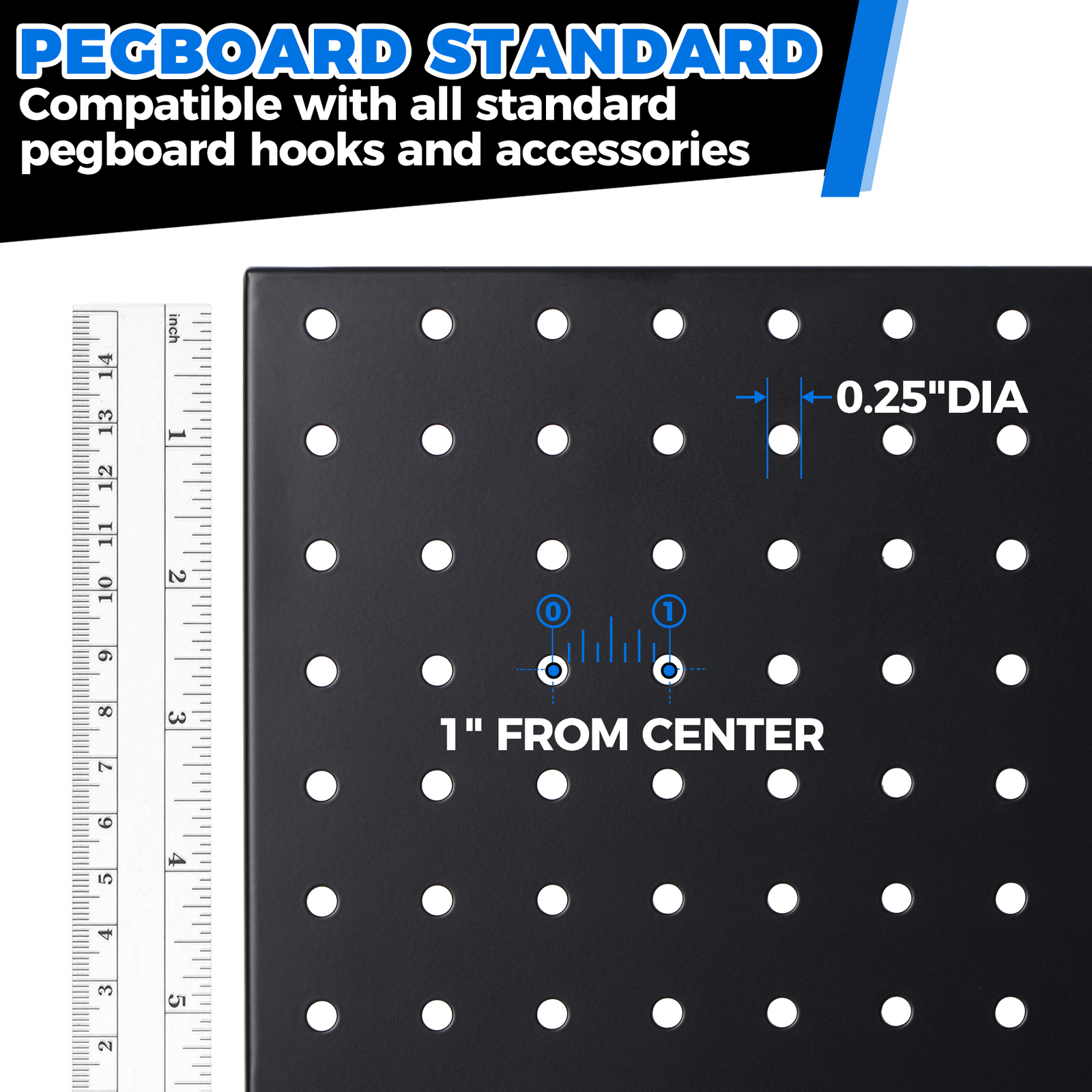 Metal Pegboard Display Stand With 15 Peg Board Hooks