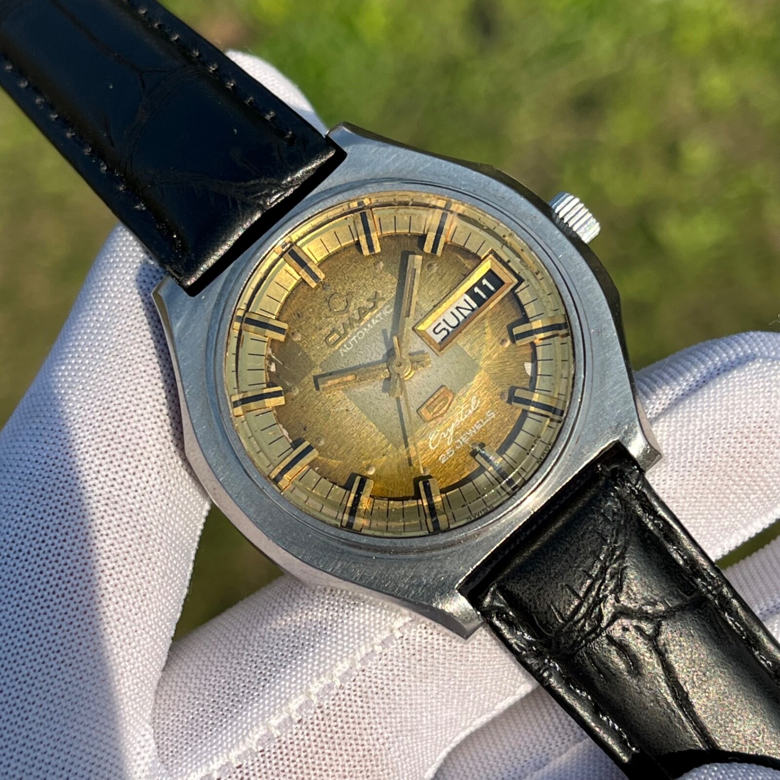 Vintage Omax 5 Automatic Crystal 25 Jewels made in Swiss