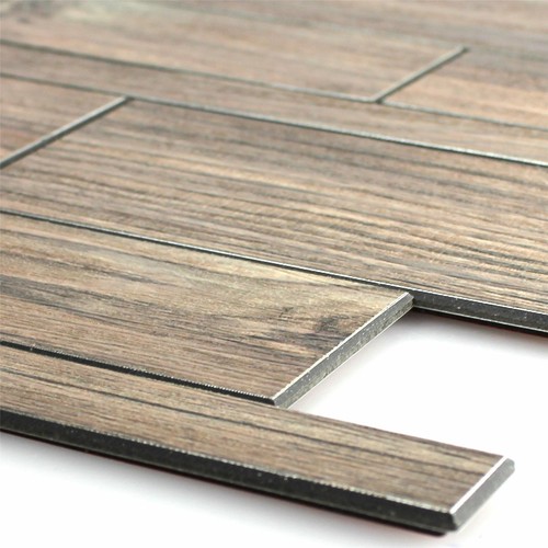 Holzoptik Mosaikfliesen Richland Selbstklebend Braun Bad Wand Fliesenspiegel