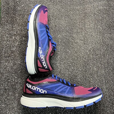 Salomon Sonic RA Women s Size 9 Running Shoes  pink Yarrow, Surf The Web, White 