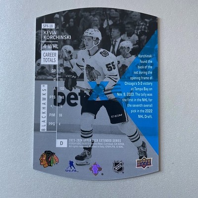 2023 Upper Deck Extended #SPX-18 Kevin Korchinski RC SPx Holoview