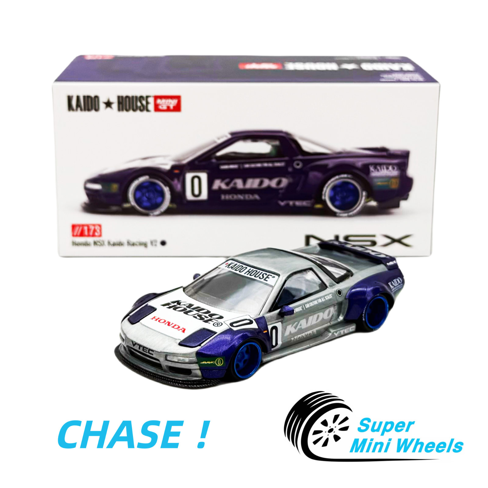 街道ハウス　Honda NSX Kaido Racing チェイス CHASE ! Mini GT x Kaido House 1:64 Honda NSX Kaido Racing V2