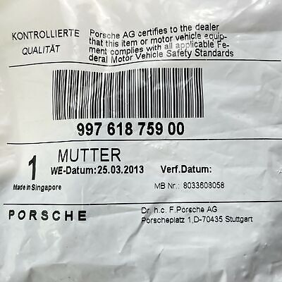 2005-2013 Porsche 911 OEM Ignition Switch Retainer Lock Nut Plastic 99761875900