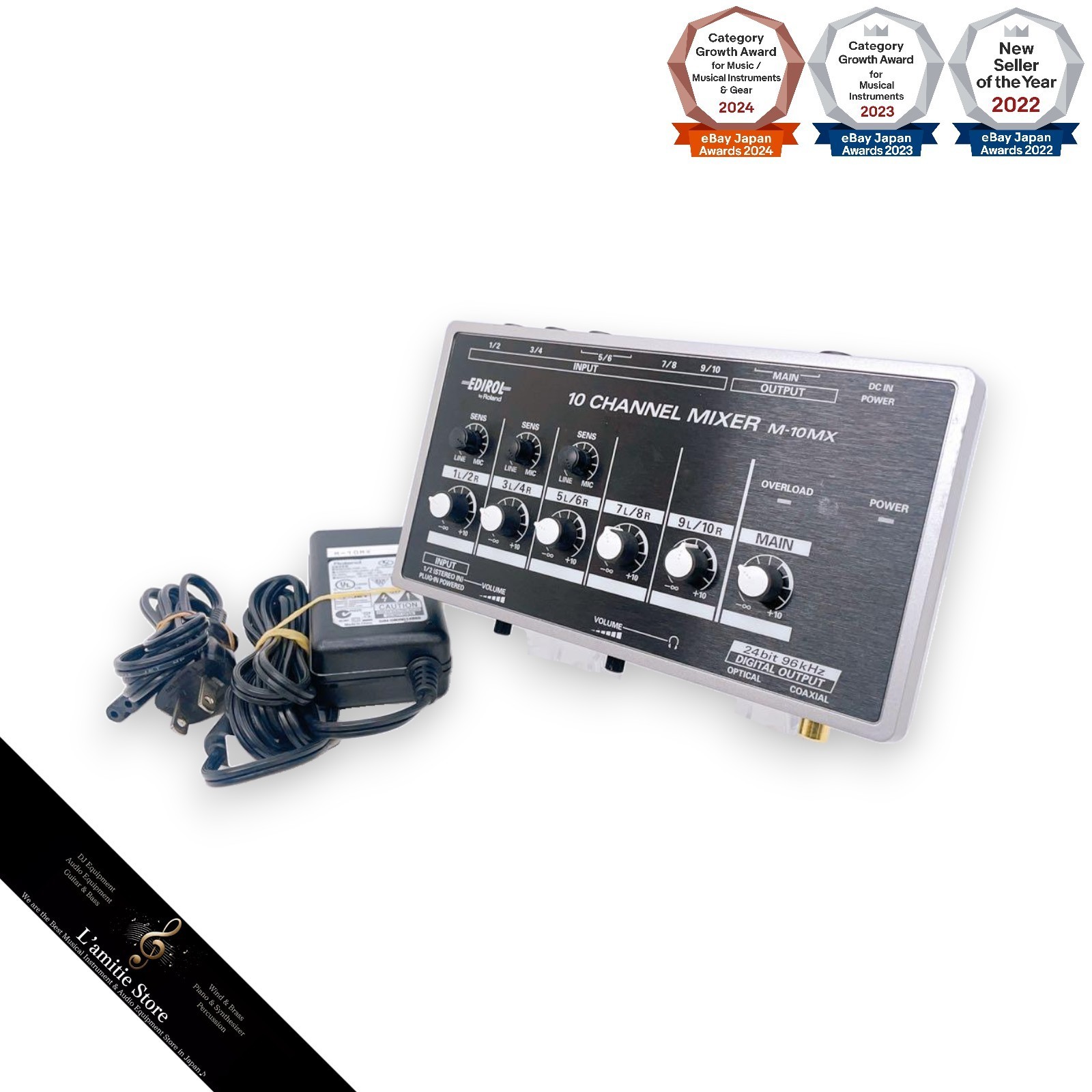 10 チャンネルミキサー M-10MX by Roland Roland - M-10MX | 10-Channel Battery-Powered Mixer