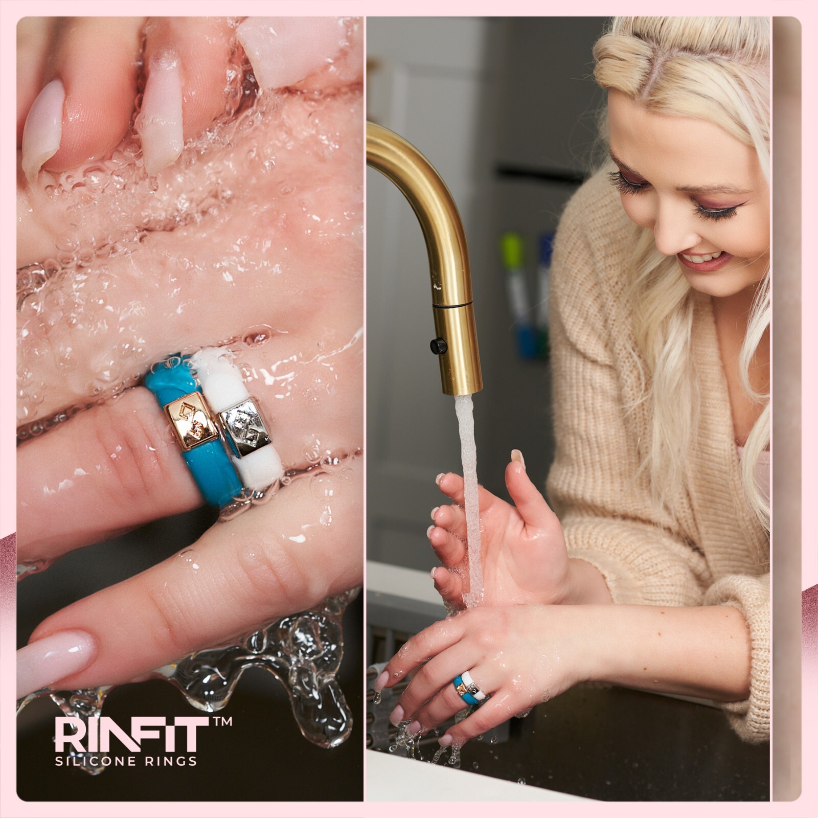 Silicone Wedding Rings| Wedding Band for Men & Women- 2 Rings pack by RINFIT