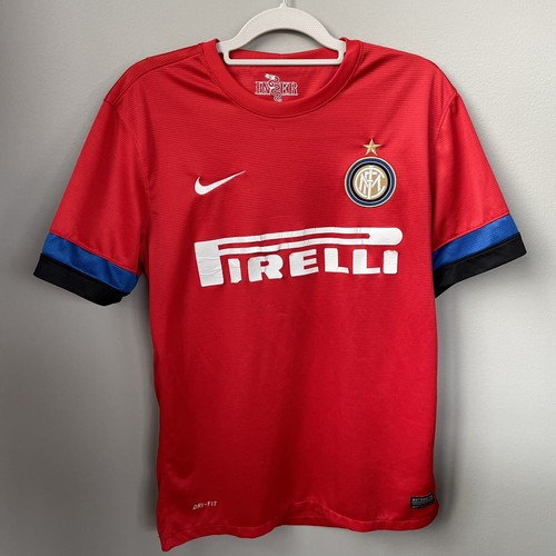 90s Nike Pirelli ユニフォーム Nike Inter Milan Pirelli Jersey Mens Blue Striped L VTG