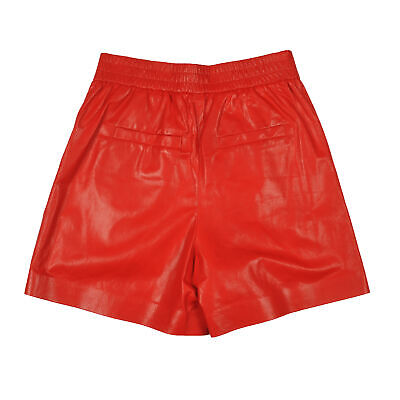 Pre-owned Brunello Cucinelli Women's 100% Leather Casual Fashion Red Shorts