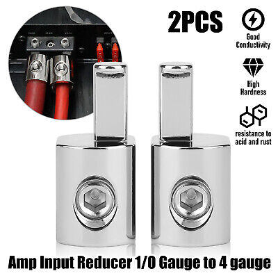 Pair Car Audio Power/Ground 1/0 Gauge to 4 Gauge Amp Input Reducers Wire Reducer