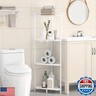 Wisuce Corner Shelf Stand - 4 Tier White Bamboo Small Corner Bookshelf for Office Kitchen Bedroom Plant Stand Living Room Decor Small Space