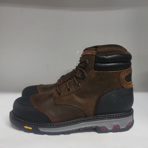 Pre-owned Justin Boots Justin Warhawk 6" Comp Toe Work Boot Brown Mens Size 13ee