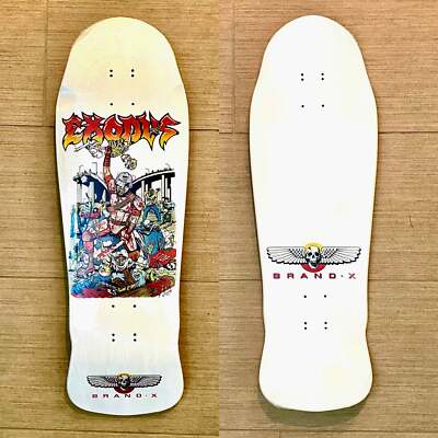 Brand-X Exodus Killing Crew White Old School Shaped Skateboard Deck