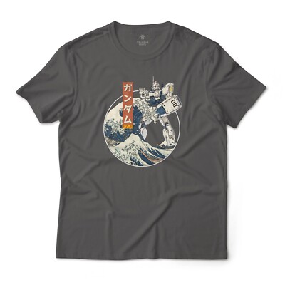 Gundam RX-79 [G] EZ-8 in the Great Wave Off Kanagawa Anime Graphic Art Shirt
