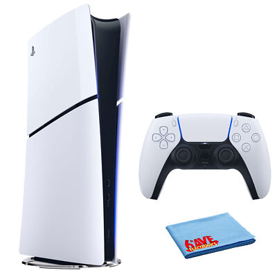 PlayStation 5 Slim, PS5 Console Digital Edition, Built-in 1TB SSD Storage Bundle