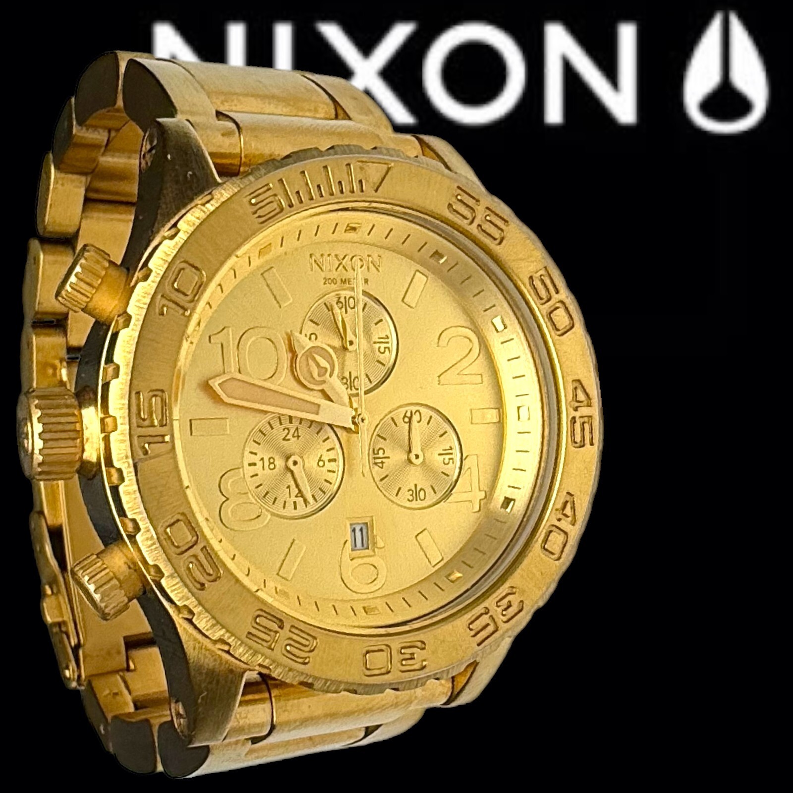 Nixon Minimize Men's Gold The 42-20 Chrono Watch 200M Japan