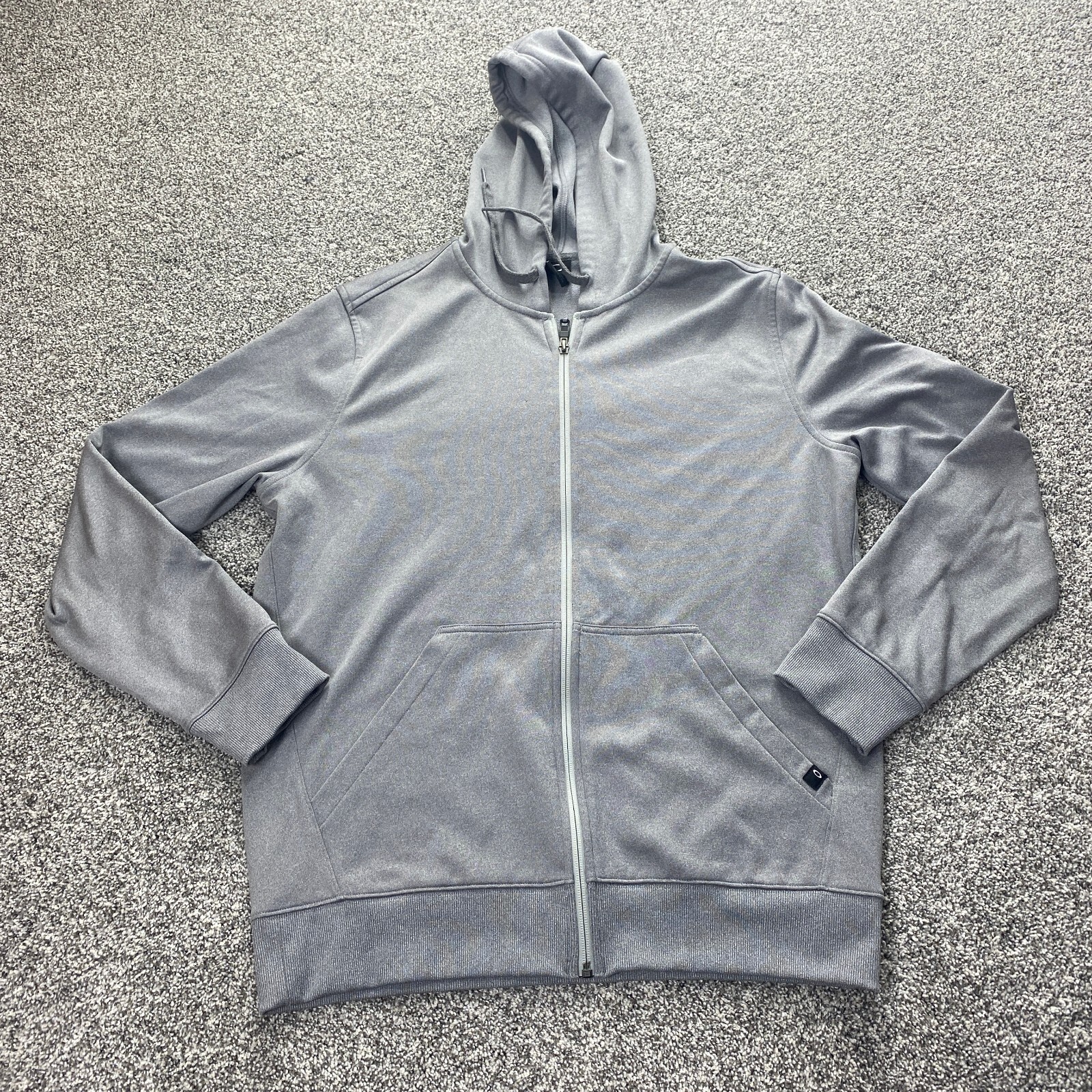 VTG Oakley Hoodie Mens M Gray Zip Sweater Sweatshirt Jacket