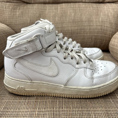 Nike Air Force 1 AF1 White Mid Top Shoes - Womens 7 1/2 - 366731 | eBay