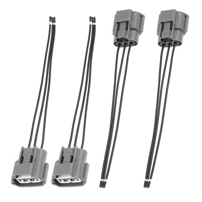 4pcs Ignition Coil Connectors Plug Wiring Harness Pigtail Wiring 3 Wire Femal...