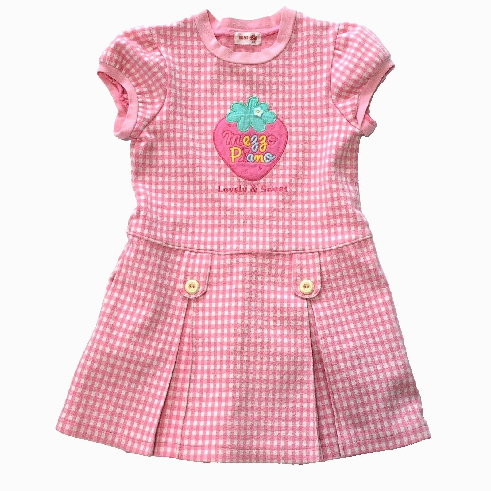 新品未開封　mezzo piano 110 Mezzo Piano Size 110cm Girls 4-5T T-shirt dress Strawberry