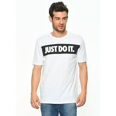 NIKE ADVANCE JDI JUST DO IT LOGO DROPTAIL BLACK WHITE SHIRT LARGE ( 805241-100 )