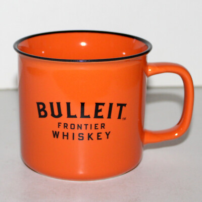 Bulleit Frontier Kentucky Whisky orange mug cup ceramic bourbon camping