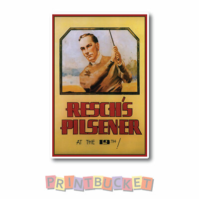 Resch's Golf Player sticker 150mm Water/fade proof vinyl beer fridge man cave