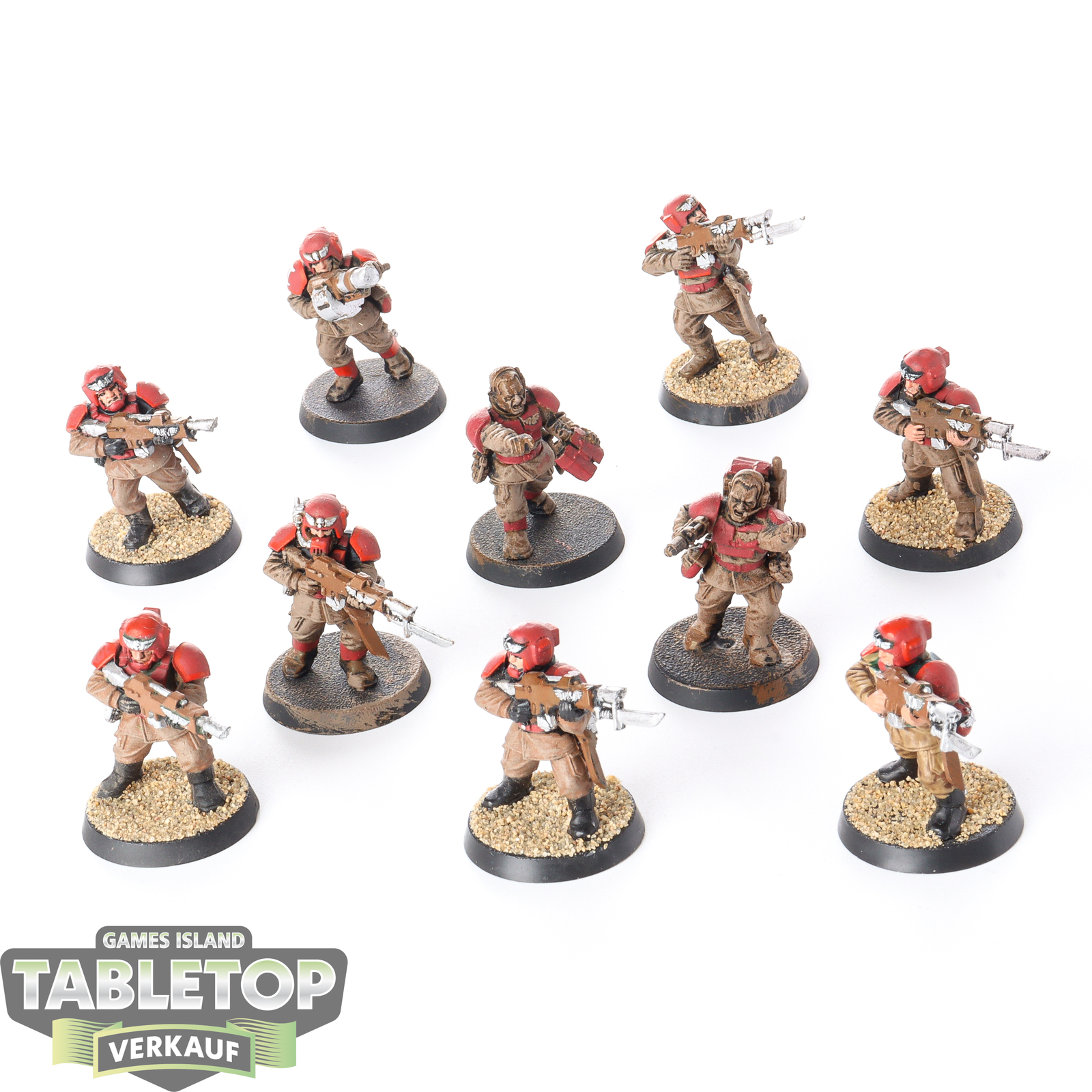 Astra Militarum - 10 x Cadian Shock Troops klassisch - teilweise bemalt