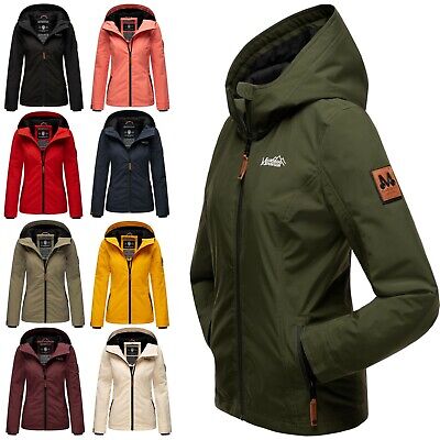 Marikoo Damen übergangs Frühling Outdoor Jacke Windbreaker Regenjacke Brombeere