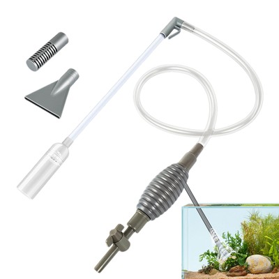 Aquarium Tank Vacuum Siphon Gravel Cleaner Pump Water Change Safe for Fish