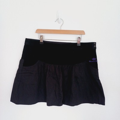 Adidas Tournament Edition Tennis Skirt Size 12 Black Velvet Embroidered New