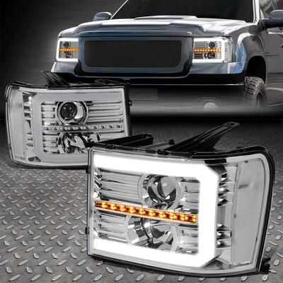 [ПОСЛЕДОВАТЕЛЬНЫЙ СИГНАЛ 3D LED DRL] ДЛЯ ФАР SIERRA 07-14 С ХРОМИРОВАННЫМИ/ПРОЗРАЧНЫМИ ФОРСУНОЧНЫМИ ФАРАМИ