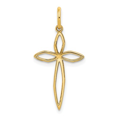 Avariah 14K Yellow Gold Laser Designed Passion Cross Charm - 25mm