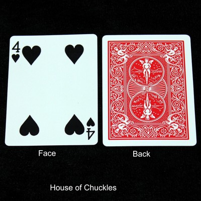 4 of Hearts - Reverse Color - Red Bicycle Back Gaff Playing Card