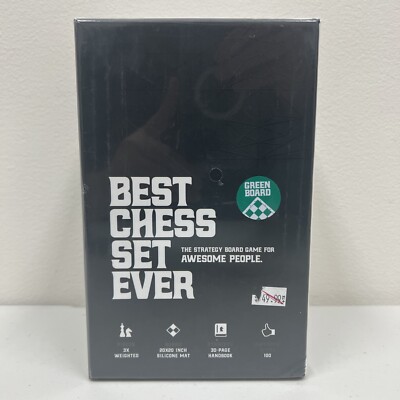 Best Chess Set Ever - 3X Weighted Pieces with Silicone Mat In Green