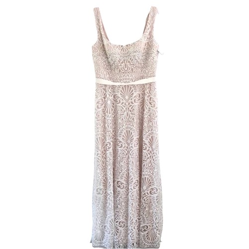 NEW Tadashi Shoji Bridal Women Embroidered Square Neck A-line Maxi Dress Gown 14