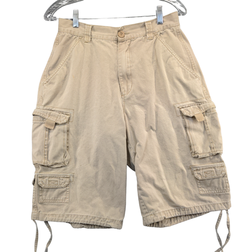 Noiz Jeans Mens Cargo Shorts Tan Size 32 Pockets Belt Loops