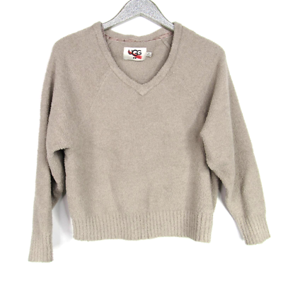 UGG WOMEN S PAULA V NECK SWEATER IN GRANITE SZ M eBay